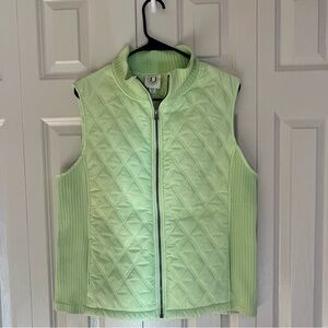 Fuda Light Mint Green Quilted Vest With Faux Sherpa Lining Size XL